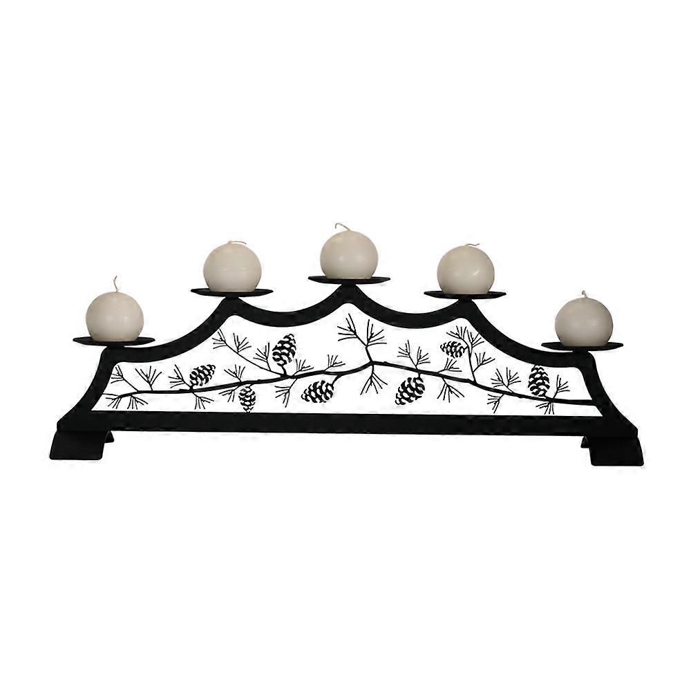 Pinecone Fireplace Pillar Candle Holder