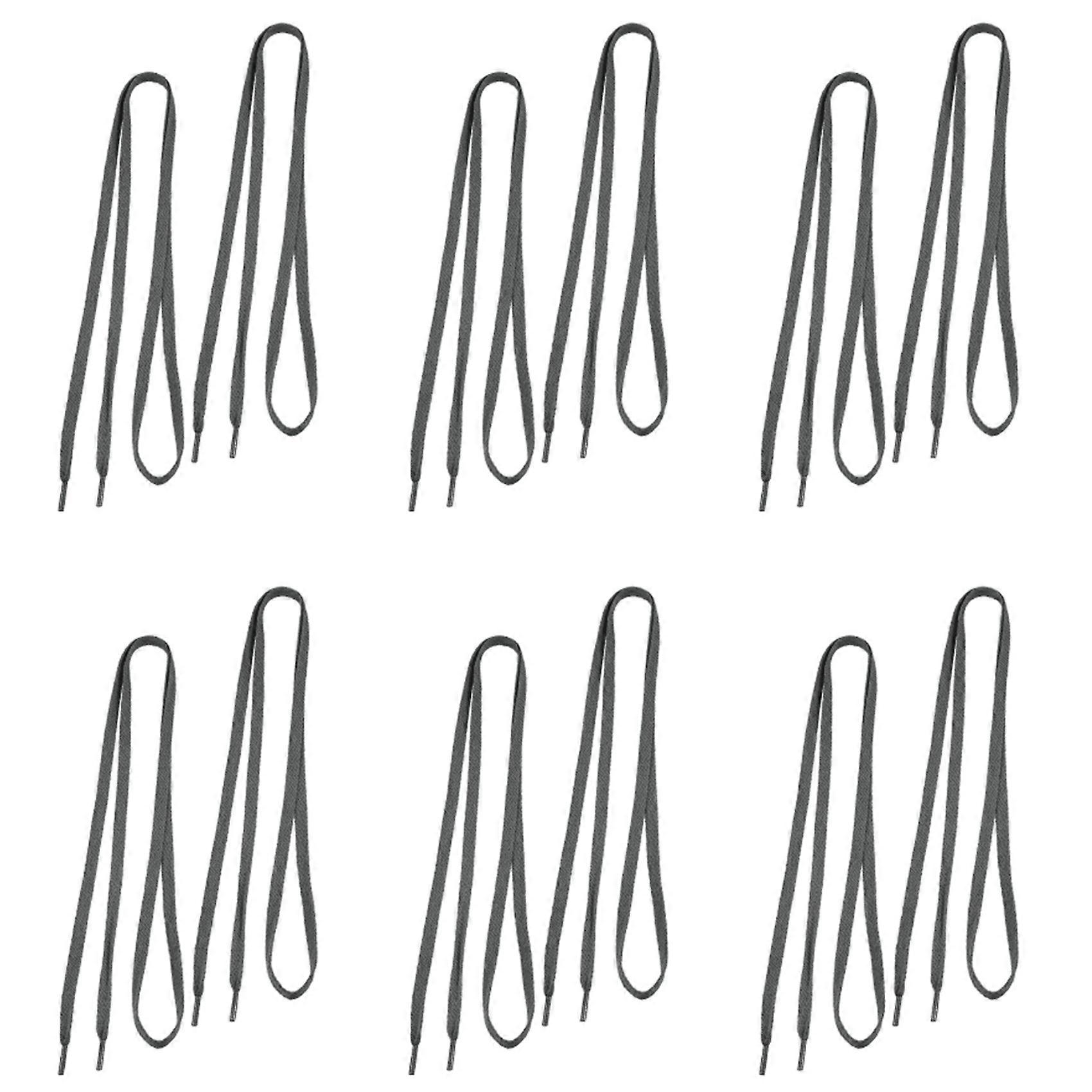 Athletic Sneaker Canvas Shoes Laces Flat Shoelaces String Dark Gray 6 Pair