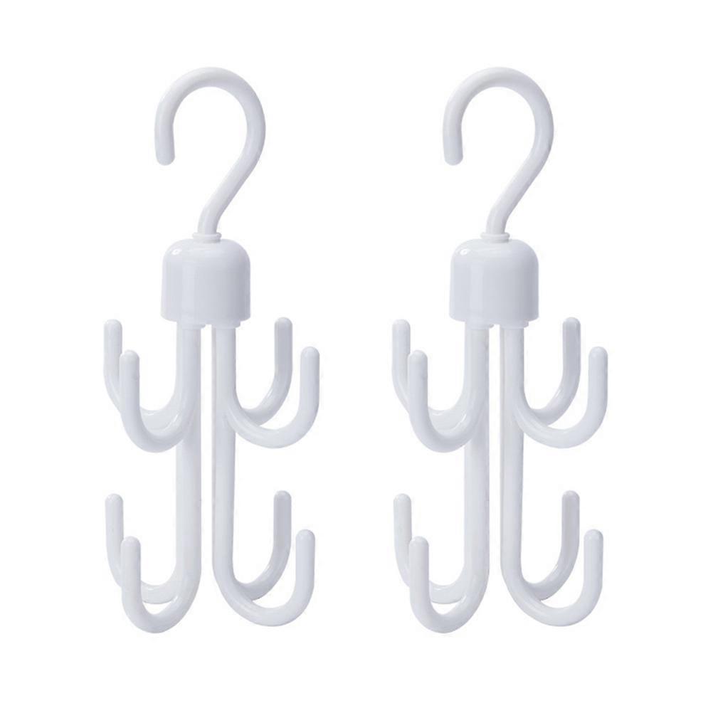 Rotating Tie Hooks 360 Degree Adjustable Hooks For Accessories Organizer White 2Pcs