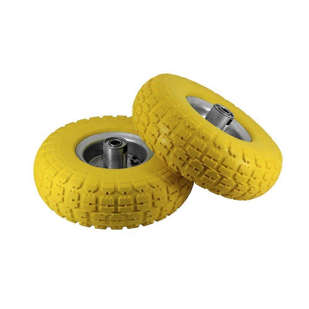 2 x 10 Inch Solid Rubber Trolley and Wheelbarrow Wheels HeavyDuty Replacement Tires