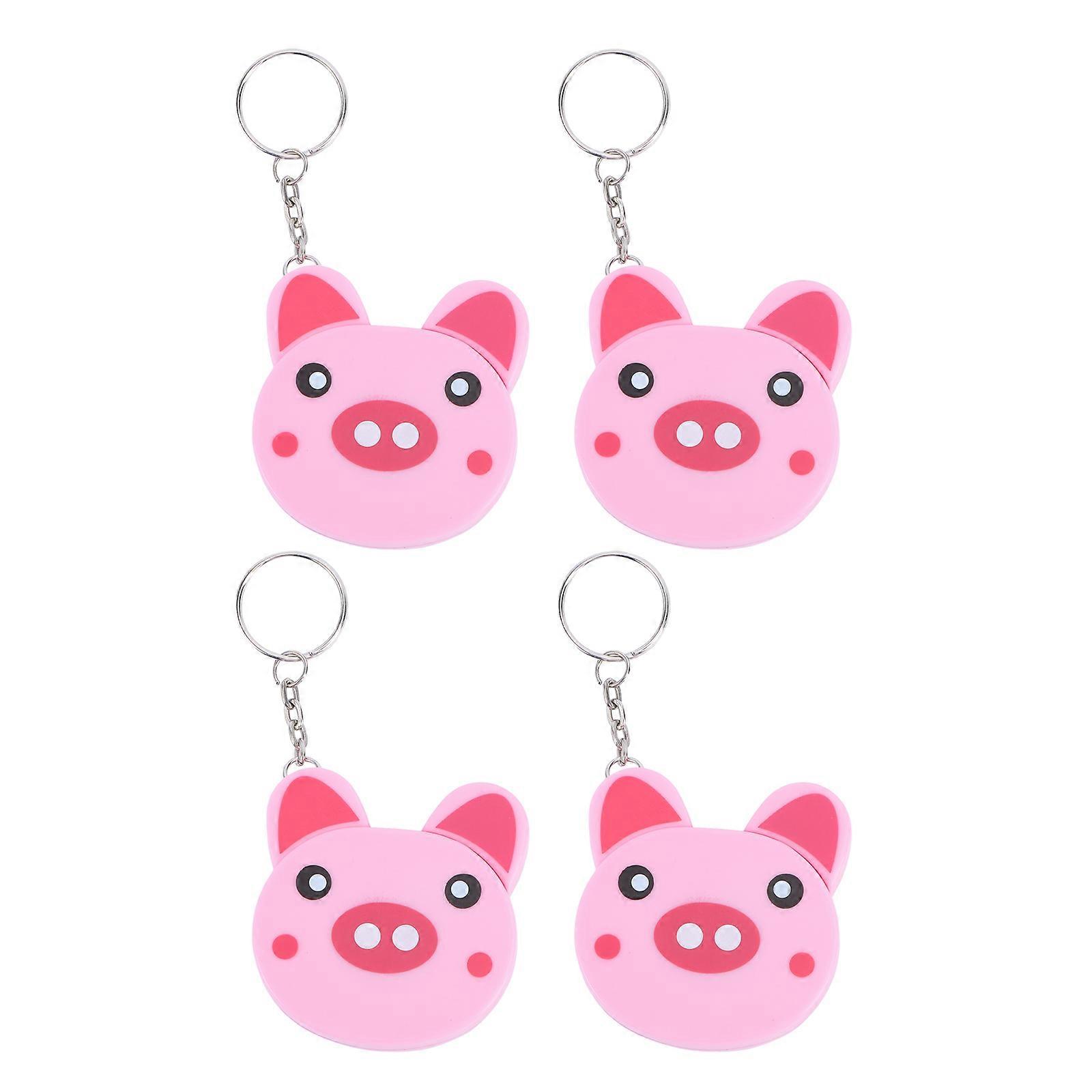 Plastic Cartoon Measuring Tape Retractable For Architecture Construction Pink 4Pcs