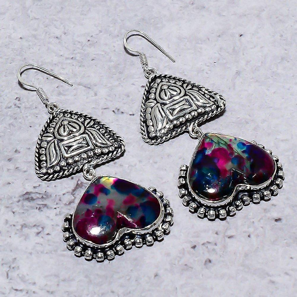 Multi Labradorite Gemstone 925 Sterling Silver Gift Jewelry Earring 2.96"