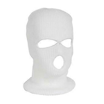Winterwarme Kopfbedeckung für Herren, Skimaske, Reitmaske, Dreilochmütze, Wollstrickmaske, Sport-Gesichtsmaske, Größe 25-26