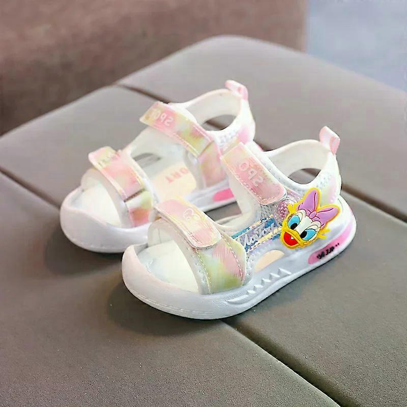 Disney Mickey Mouse Girls Breathable Pink Princess Sandals Cartoon Girls Beach Shoes New Baby Toddler Shoes