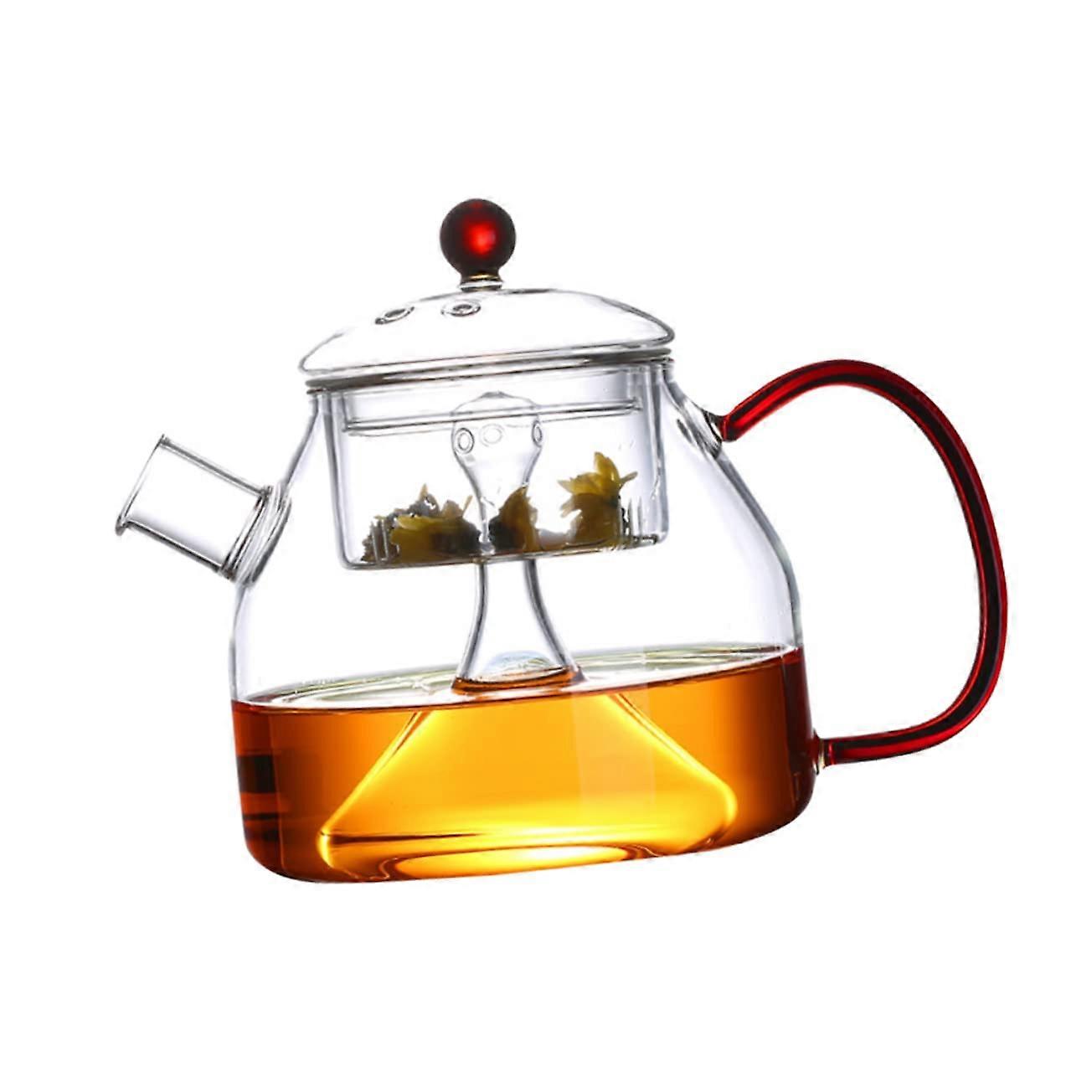 Borosilicate Glass Teapot with Infuser  Temp Resistant Clear Design for Tea Brewing