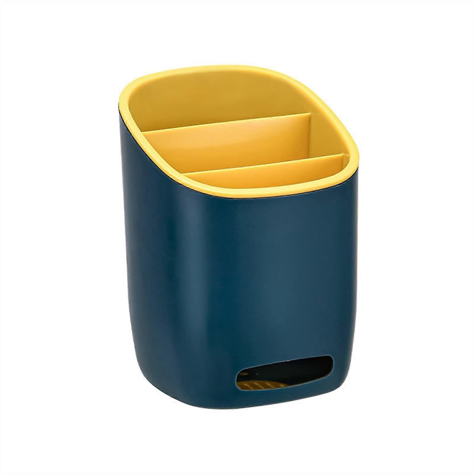 DoubleLayer Kitchen Utensil Holder with TripleCell Drainage for Chopstick and Spoon Storage