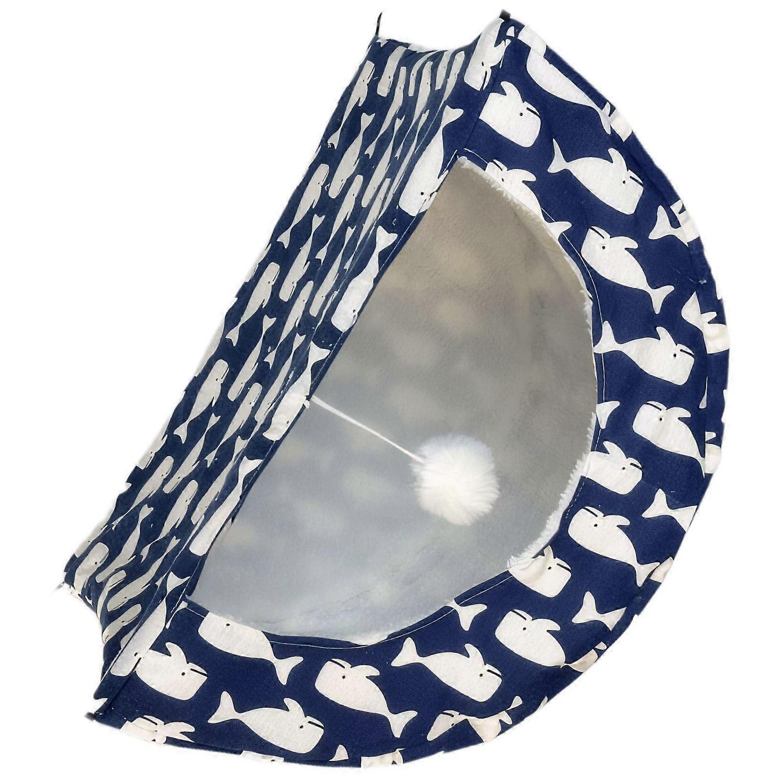 Cat Hammock Bed with Interactive PomPom Toy, Cozy Cotton Indoor Hanging Design for Cage Mounting