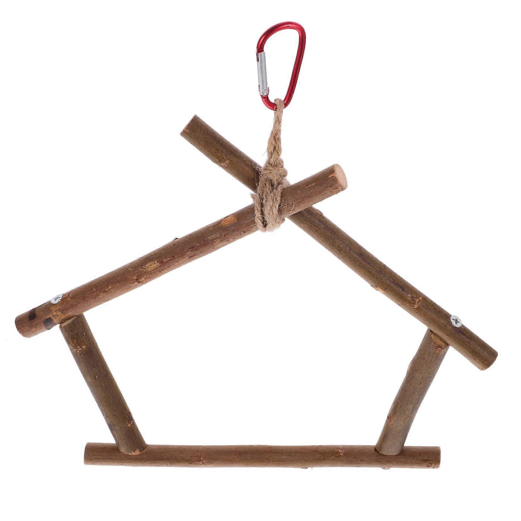 Parrot Perch Stand Wooden Bird Cage Platform for Multiple Parrots Durable Easy Installation