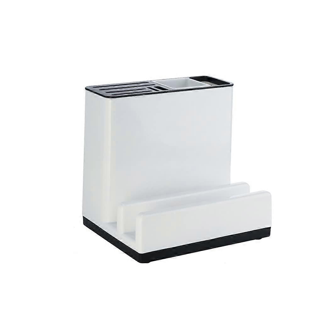 Multifunctional Kitchen Knife Holder with Cutting Board Storage, Countertop Knife Storage Rack