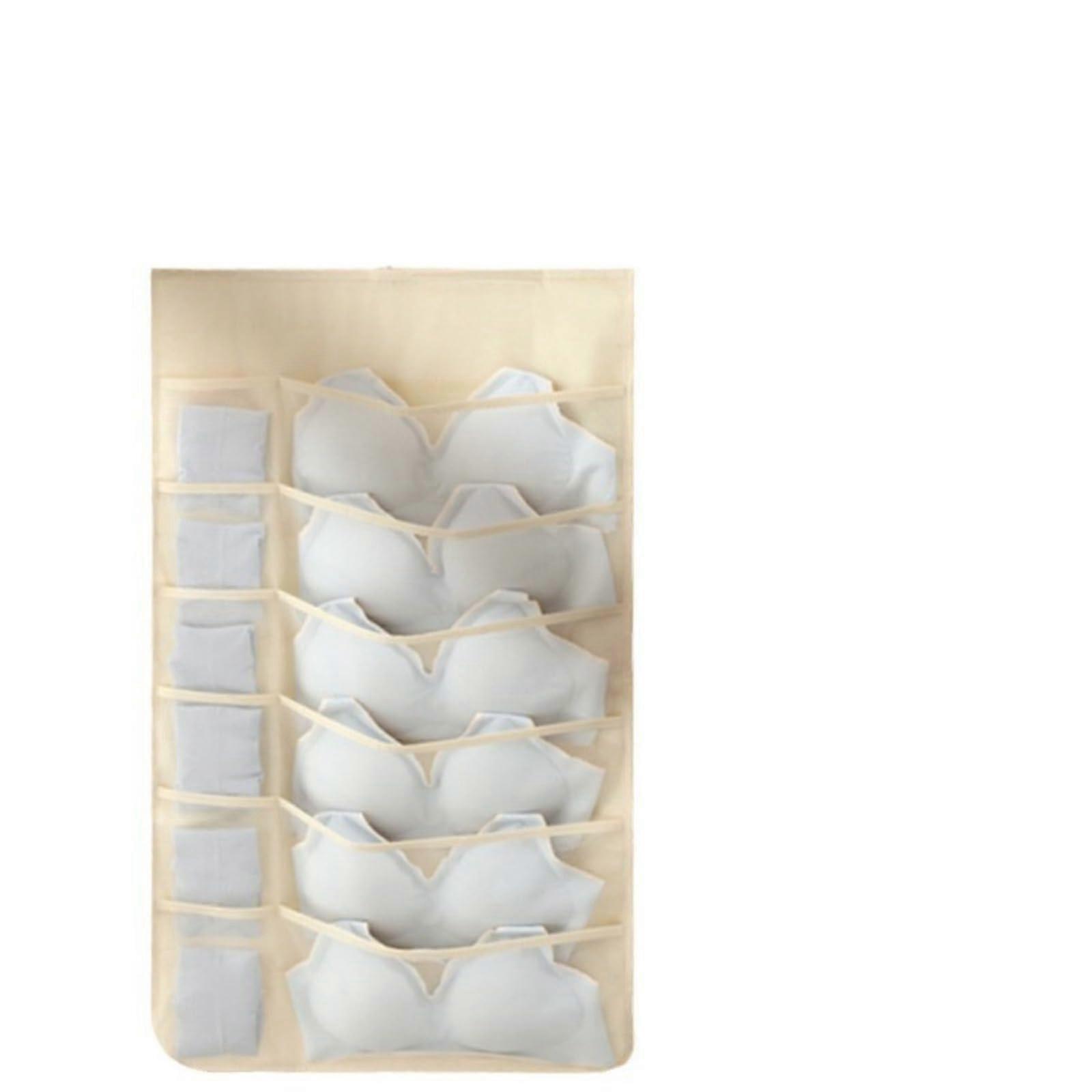 Double Sided Hanging Closet Organizer for Underwear Bras Socks, Space Saving MultiGrid Storage