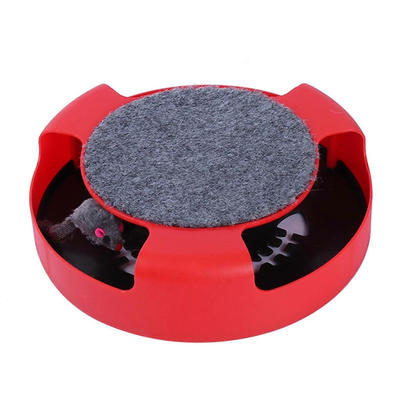 Interactive Cat Toy Track with Ball for Indoor Cats, Boosts Intelligence and Agility, Red