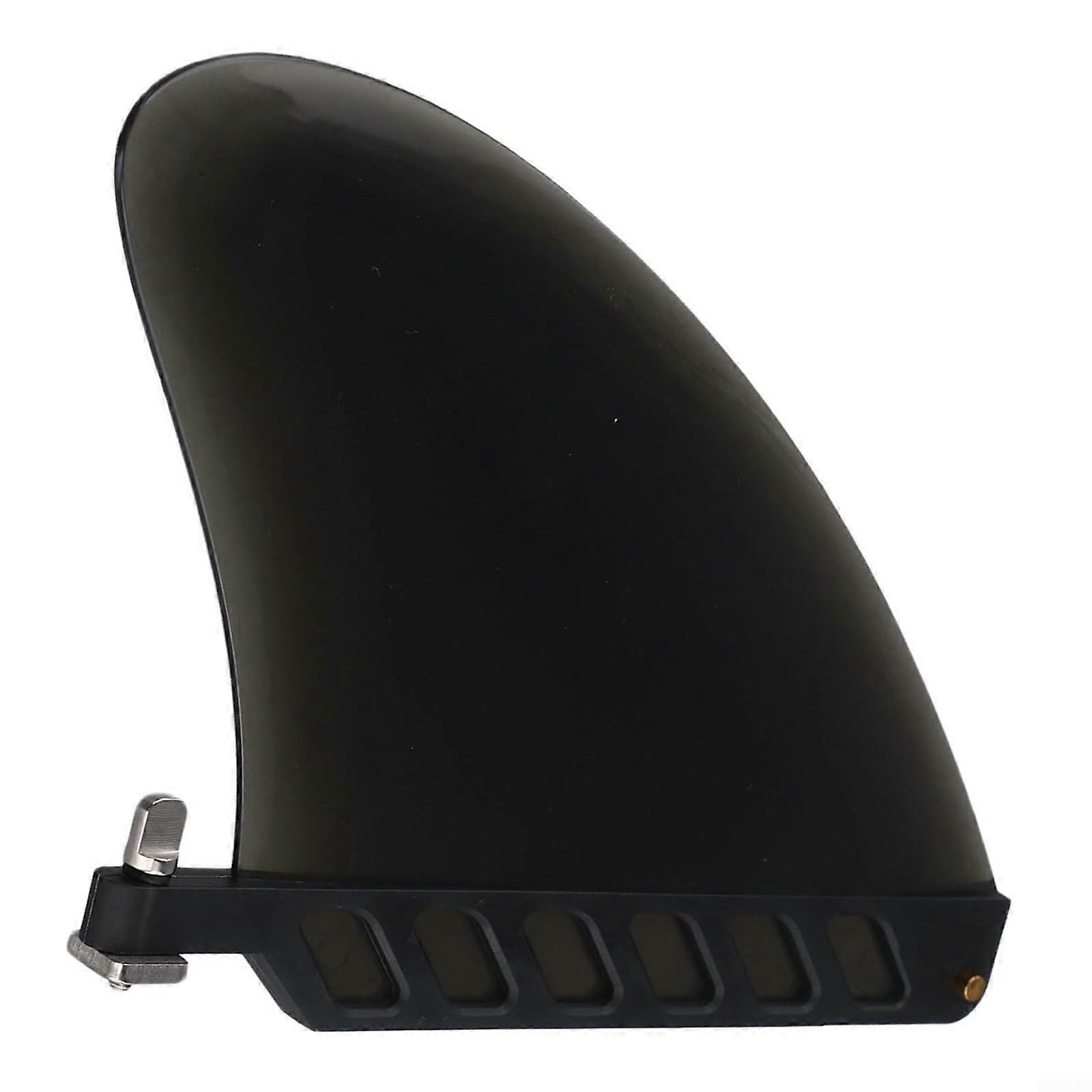 Black Longboard Surfboard Fin with Screw,  Flexible Design for River Surfing Compatibility