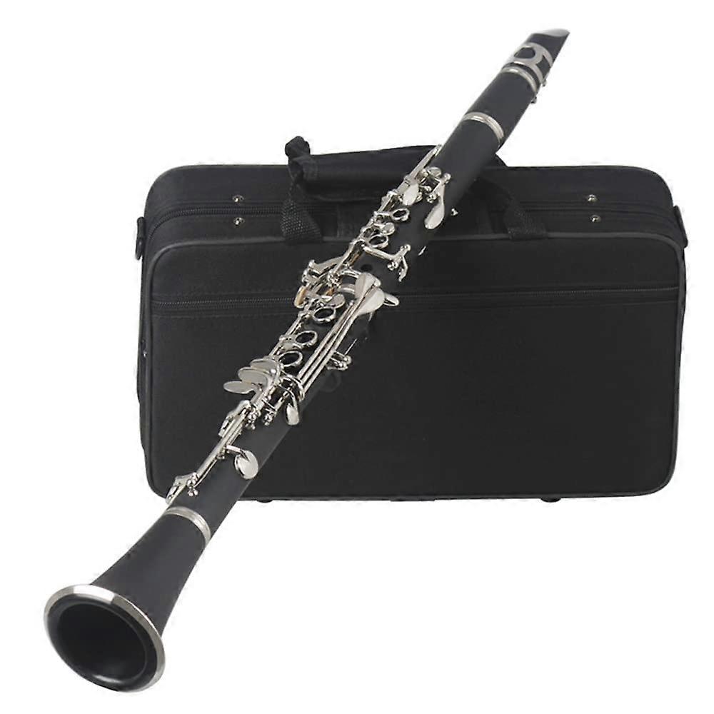 Bb Clarinet for Beginners 17 Keys Ebonite B Flat with Case Clear Rich Tone Durable Nickel Keys