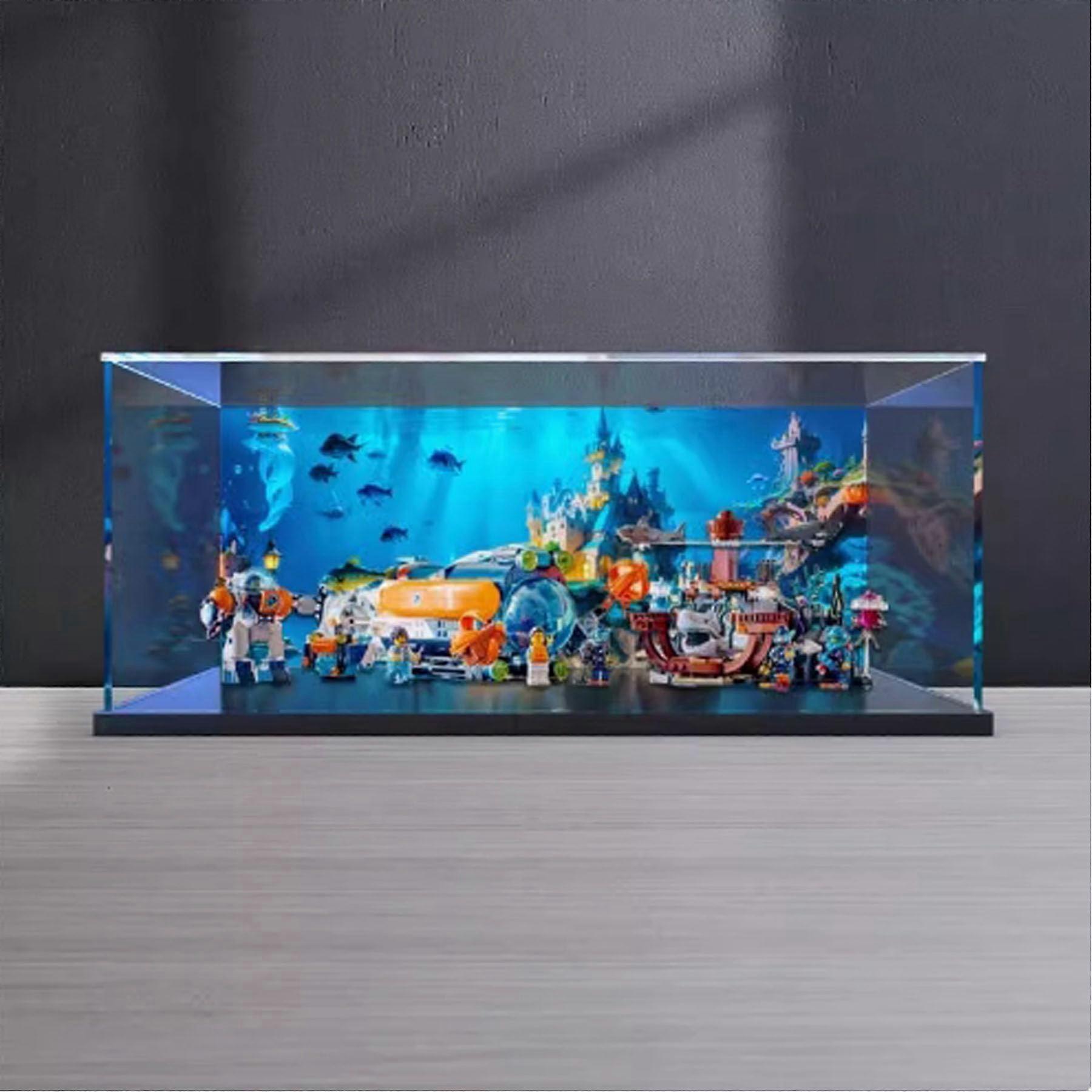 Acrylic Display Case for Compatible 60379 Submarine Model, Clear Dustproof Snapfit Assembly