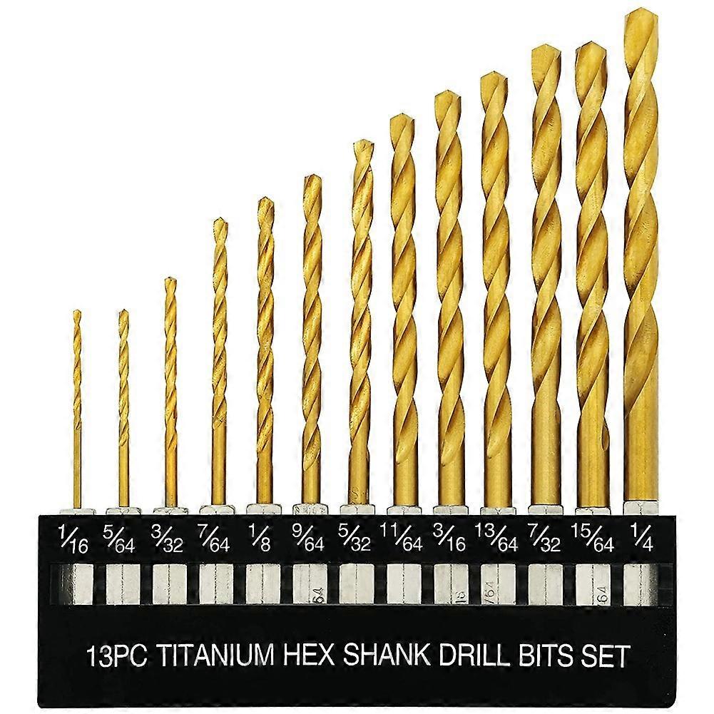 Titanium Hex Drill Bit Set 135 Degree Tip HSS Impact Drill Bit Set