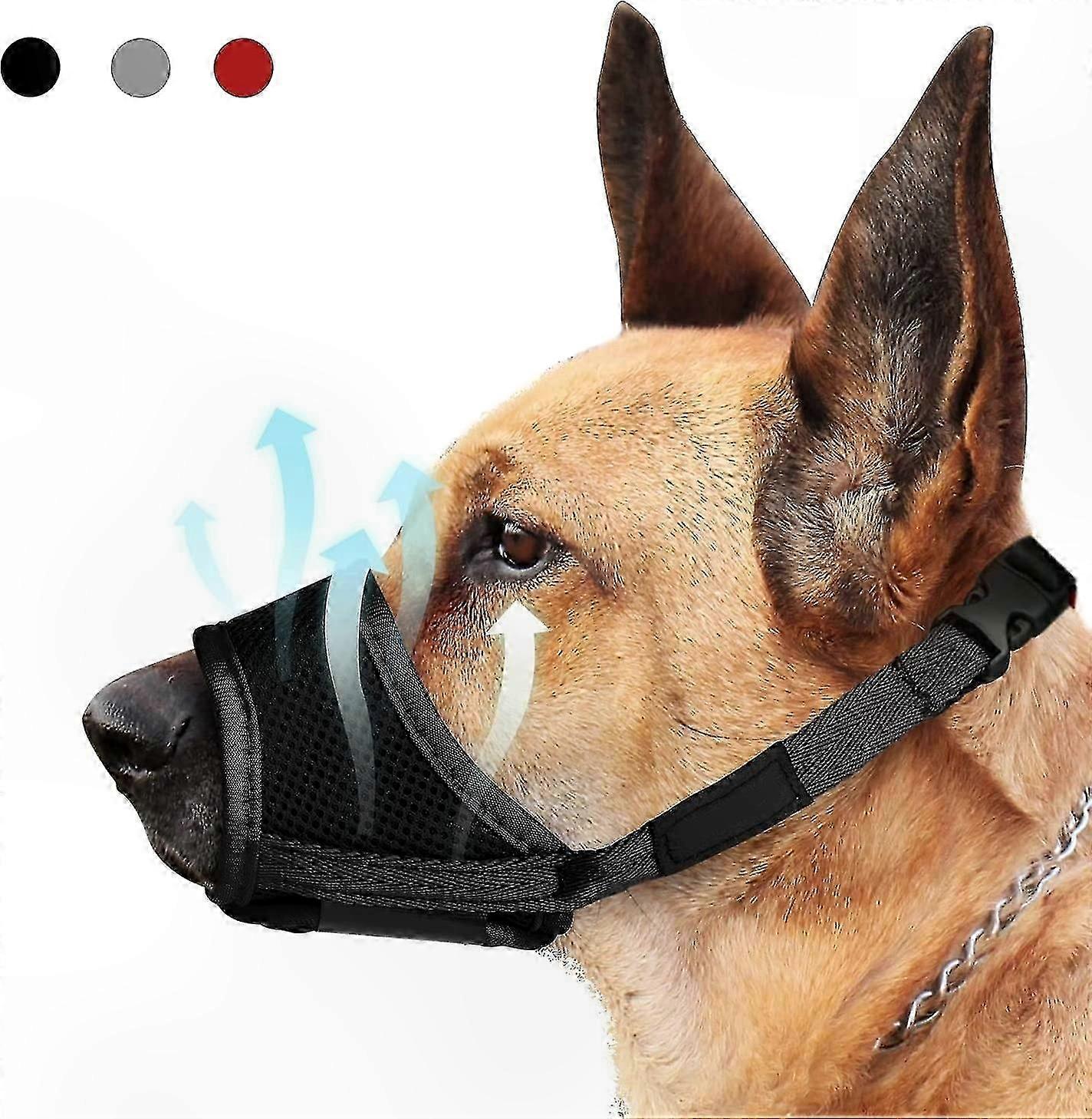 Soft Nylon Dog Muzzle with Breathable Mesh, Adjustable Loop for Comfort and Safety