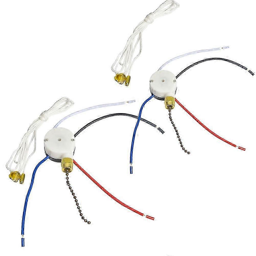 Ceiling Fan Pull Switch,ZE-208S E89885 3 Speed 4 Wire Fan Switch Pull Chain Cord Switch Fan Lights S