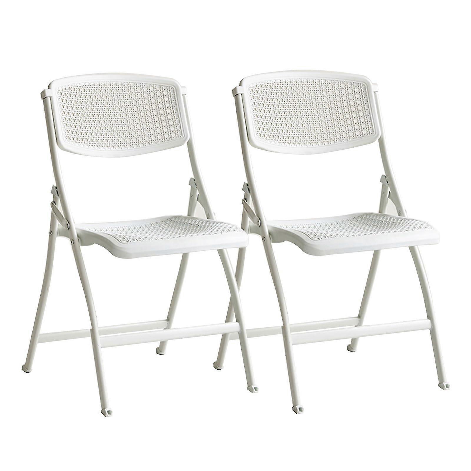 Foldable Chair with Backrest, Imitation Rattan Folding Stool for Outdoor Cafe Kitchen Use