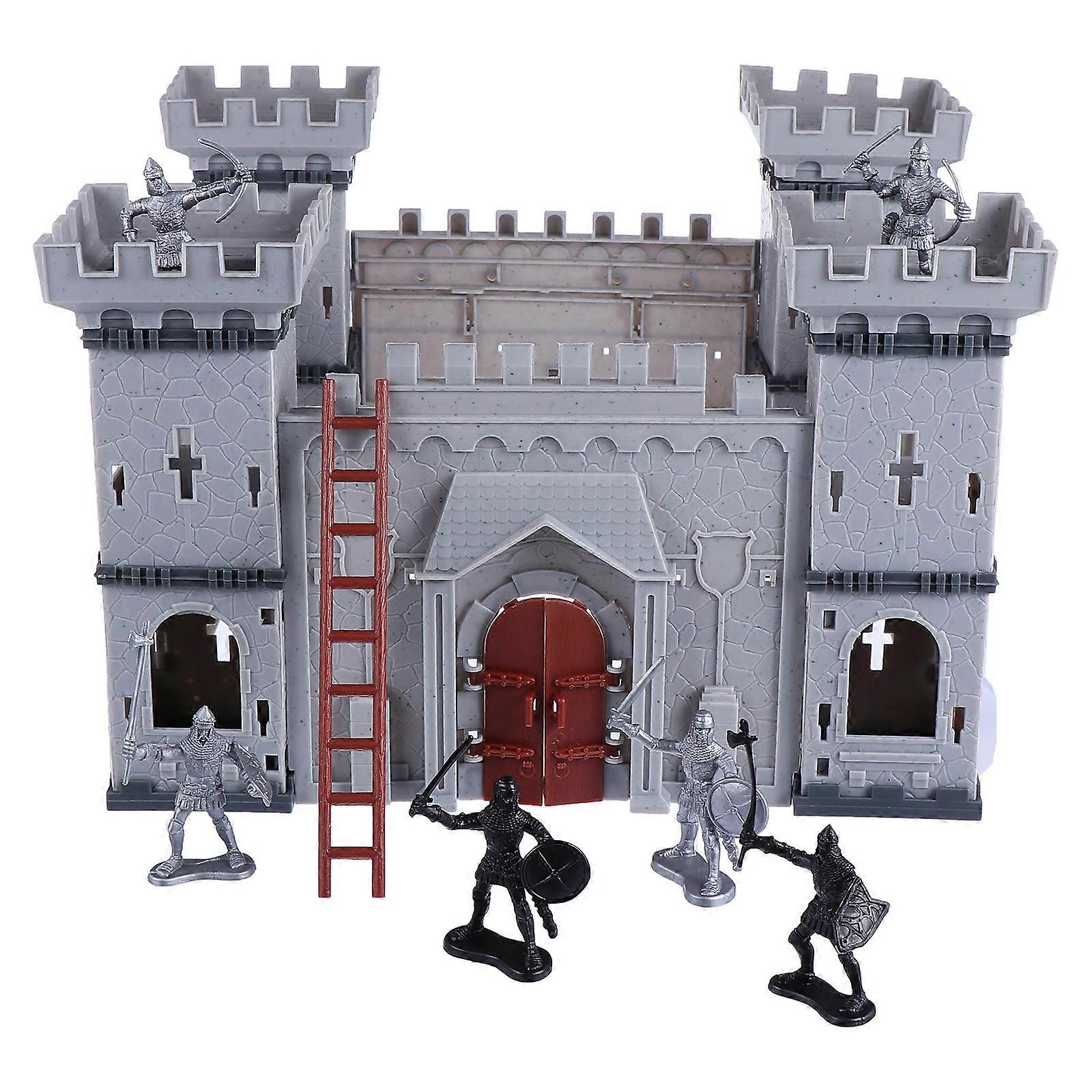 DIY Scene Layout Toy for Decor 1Set Assembled Castle Soldiers Model