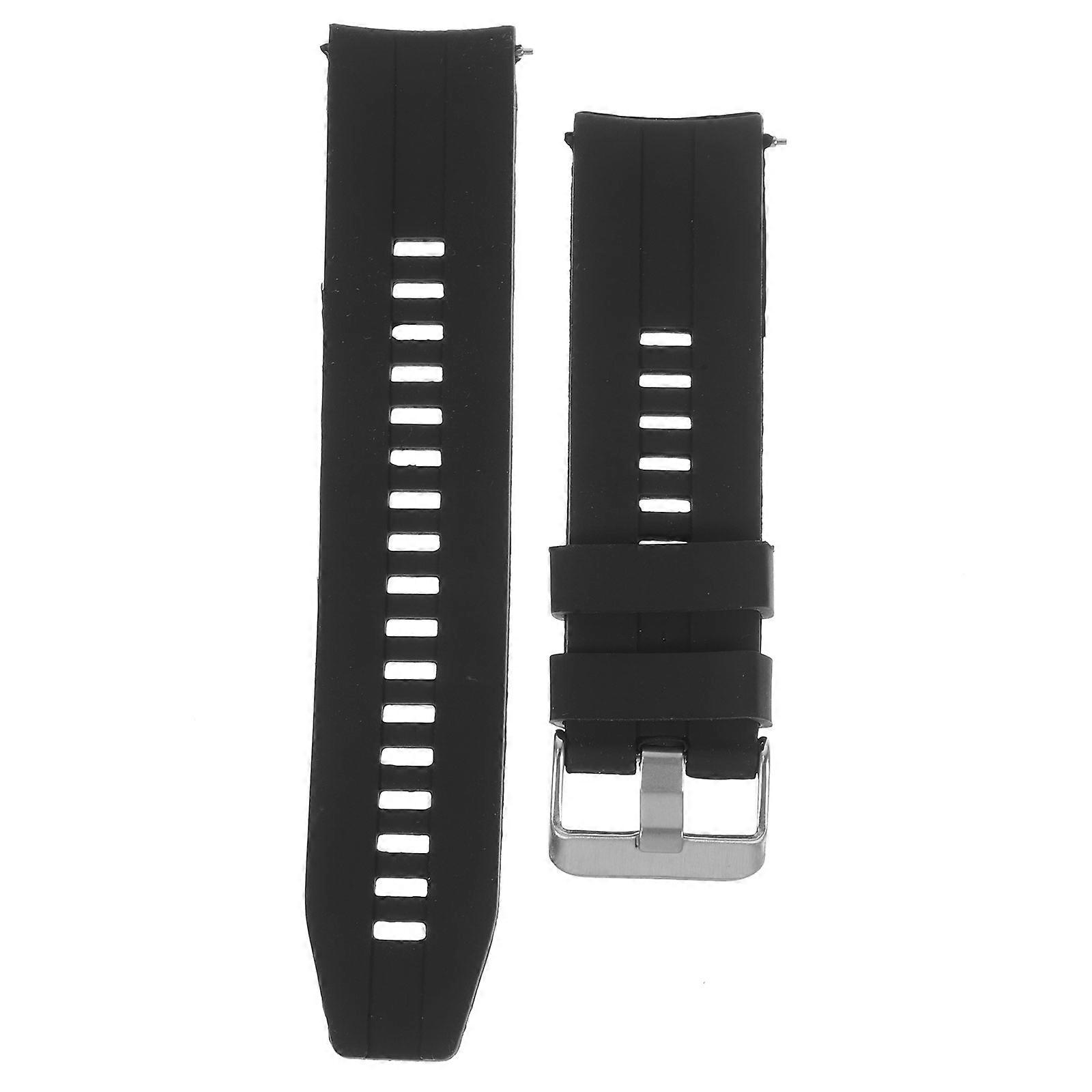 Silicone Watch Band with Quick Release Function Black Strap