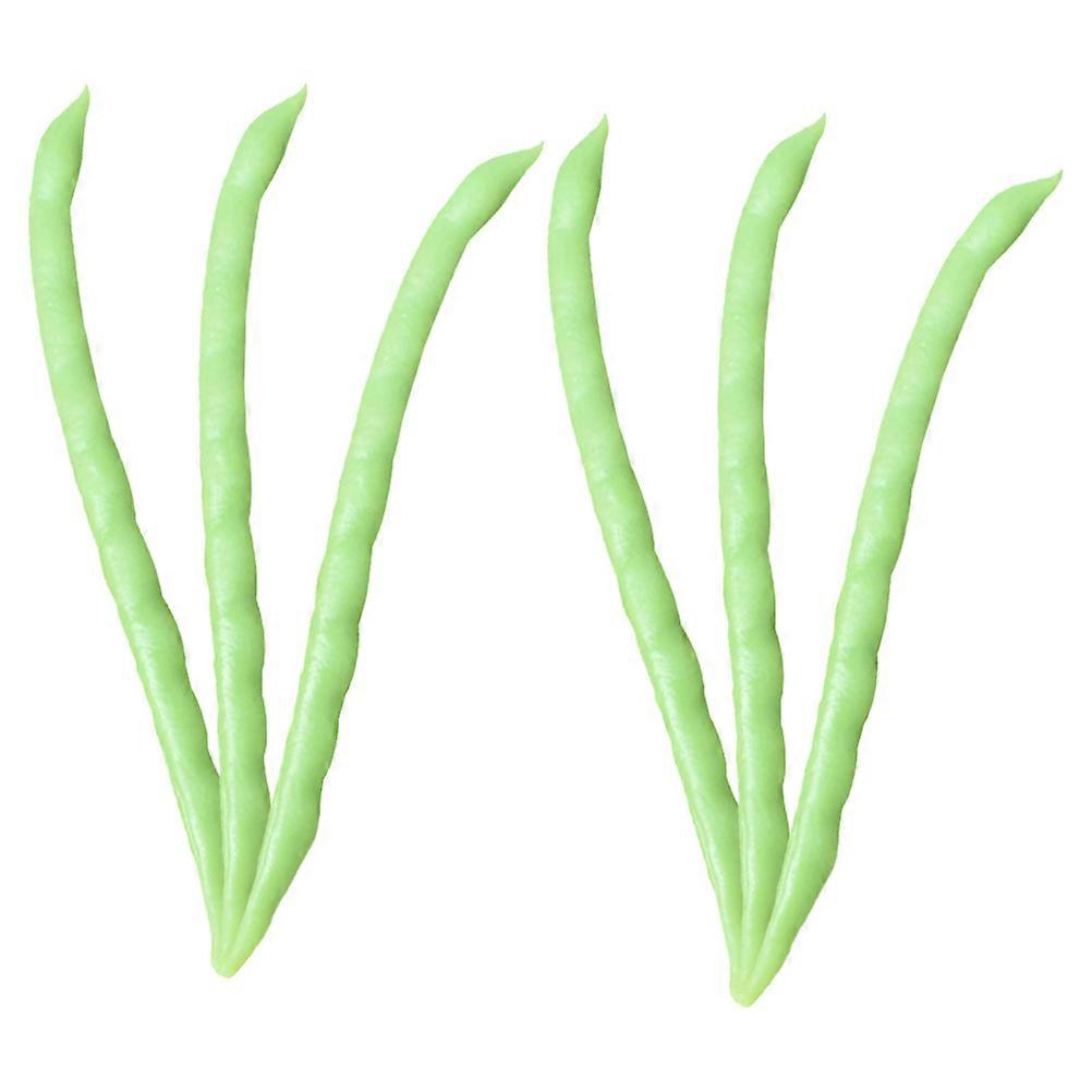 PVC Vegetable Bean Model for Display 6Pcs Green Simulation