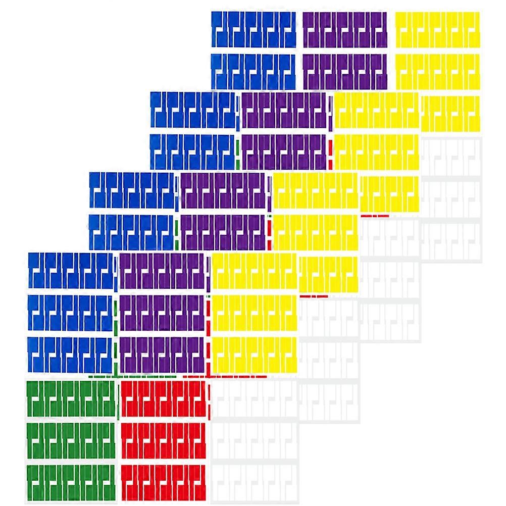 Assorted Color Cable Labels P-Shaped for Cord Management 24 Sheets