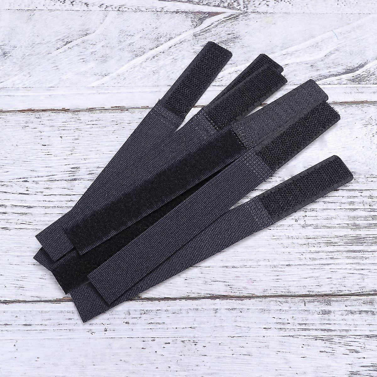 Adhesive Cable Strap 10Pcs Black Hook and Loop Fasteners for Organizing