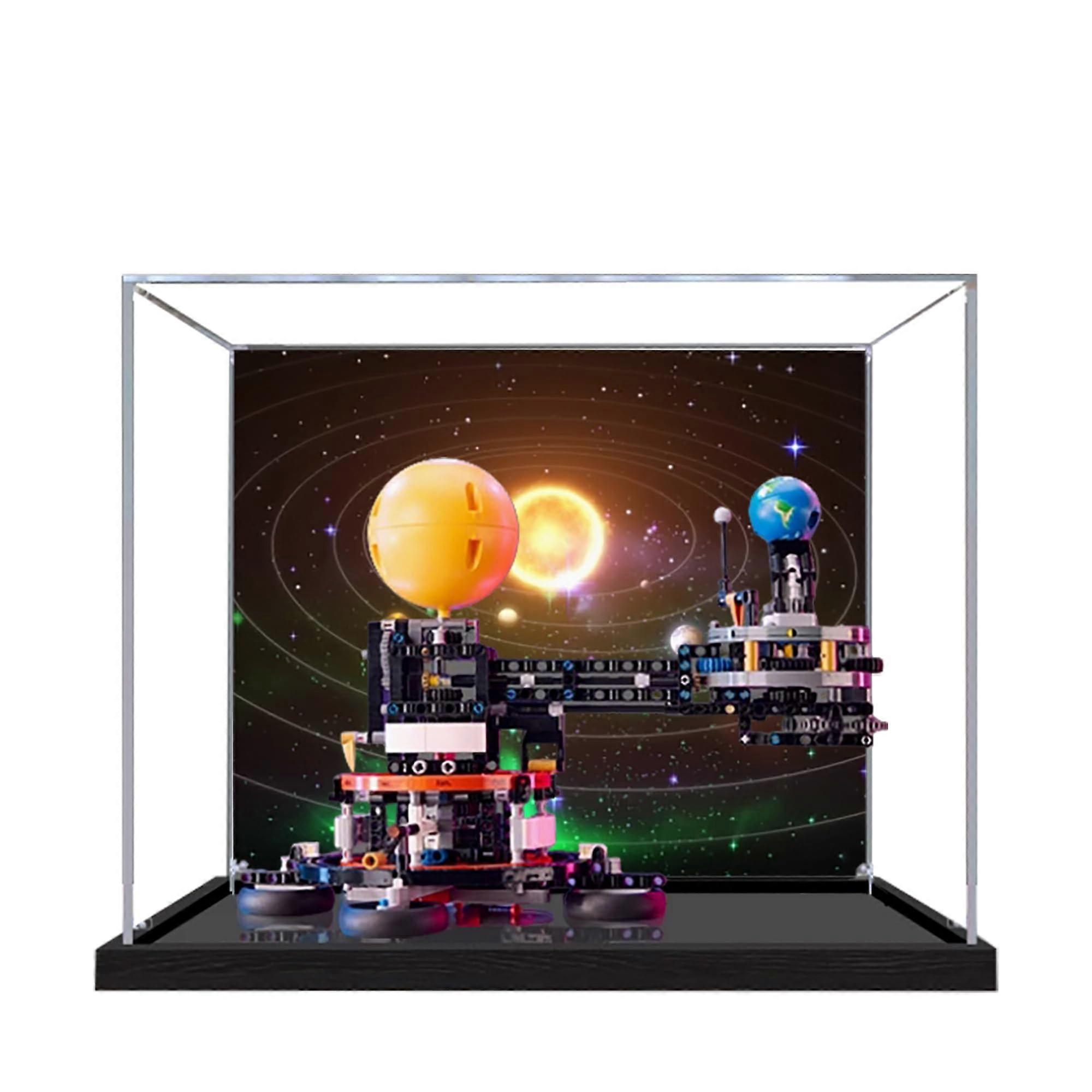 Acrylic Display Case for  42179 Earth and Moon Orbits Model, Dustproof Clear Showcase, Stackable Design