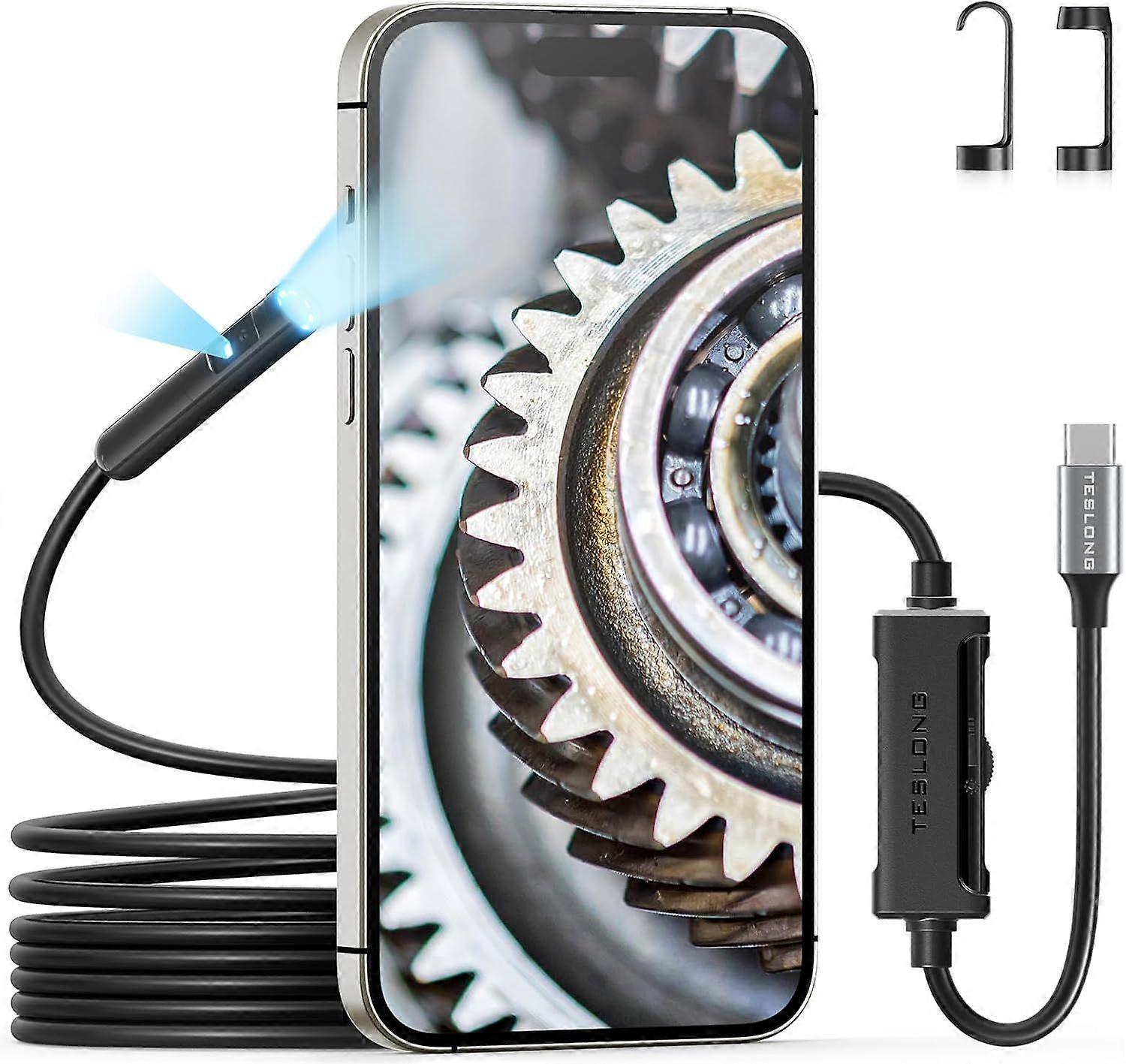 Dual Lens Endoscope with Light, USB-C Borescope