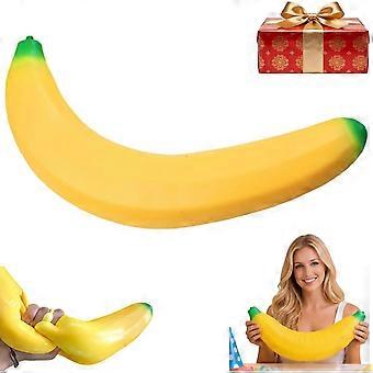 Jumbo Realistic Banana Squeeze Toy, Slow Rising Fluid Stress Relief Toy for Prank & Sensory Play
