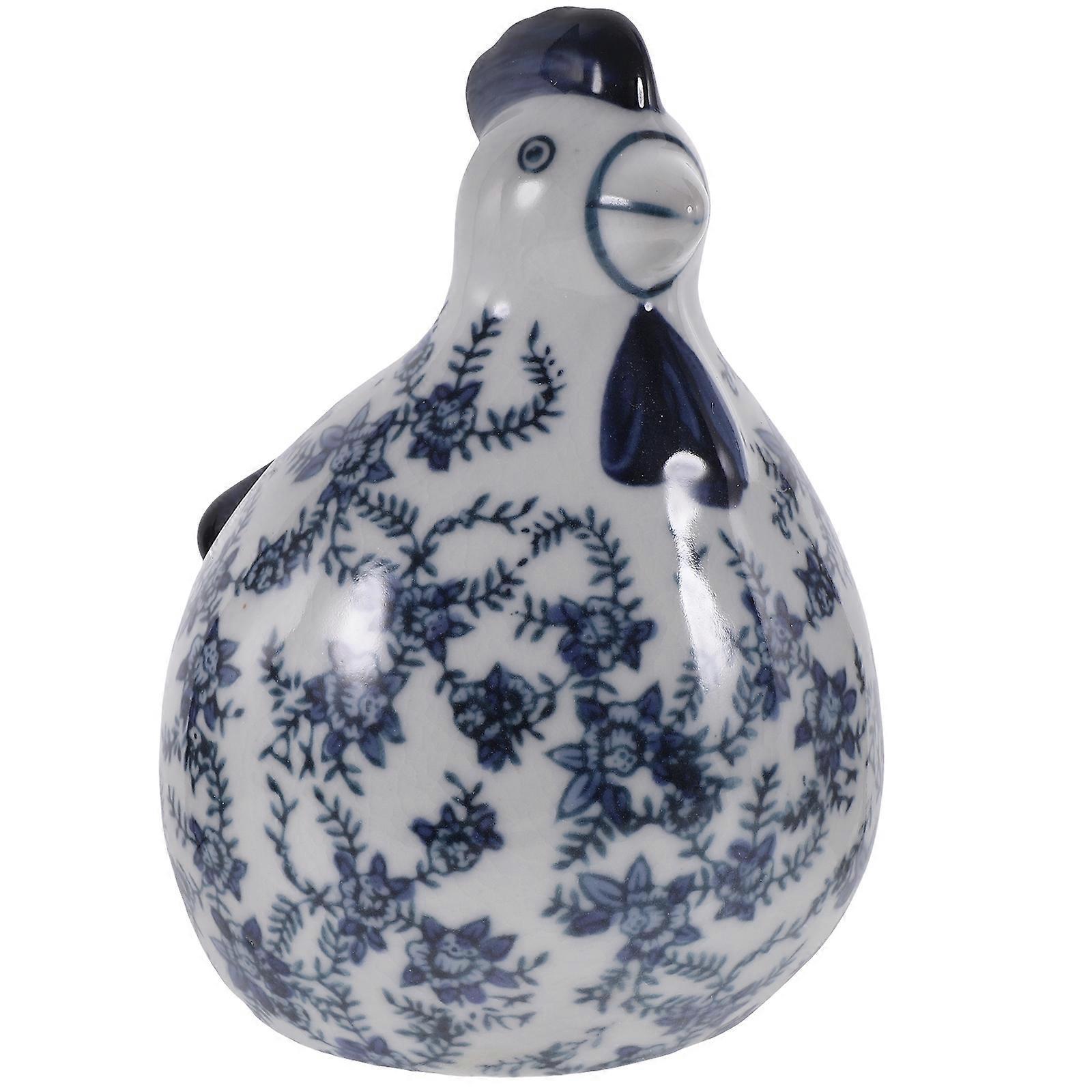 Rooster Figurines Ceramic for Decoration and Compact