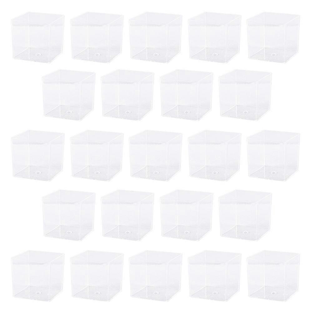 Transparent Mousse Cups for Storage 50Pcs Square Shape Containers
