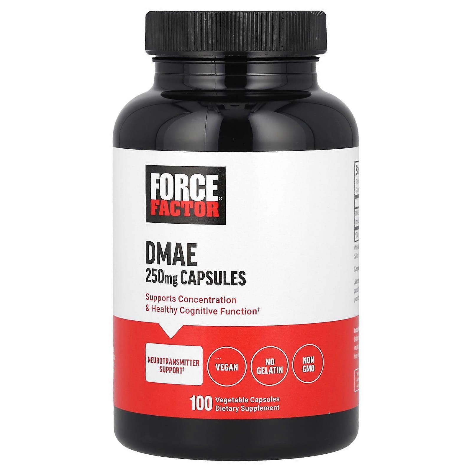 Force Factor, DMAE, 250 mg, 100 Vegetable Capsules