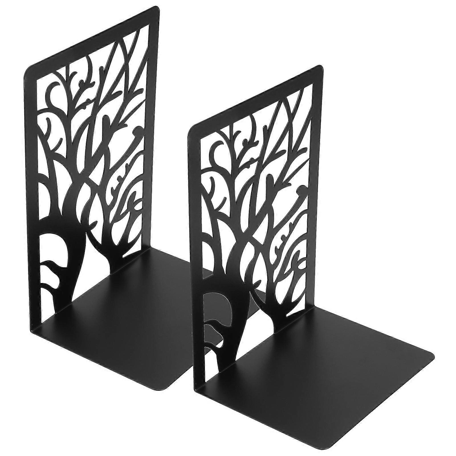 Unique Book Ends Decorative Book Ends Elegant Pattern Design Shelf 2Pcs