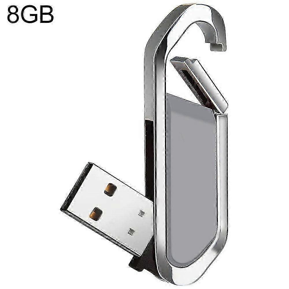 8GB Metallic Keychains Style USB 2.0 Flash Disk (Grey)
