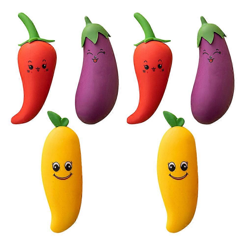 Cartoon Vegetable Erasers for Drawing with 6Pcs Multi-Function Erasers Set