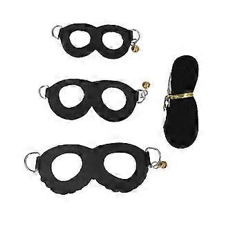 Hamster Harness and Leash Set Couro Artificial Soft Easy To Use Rat Walking Harness Vest e Leash Set com Sinos Preto