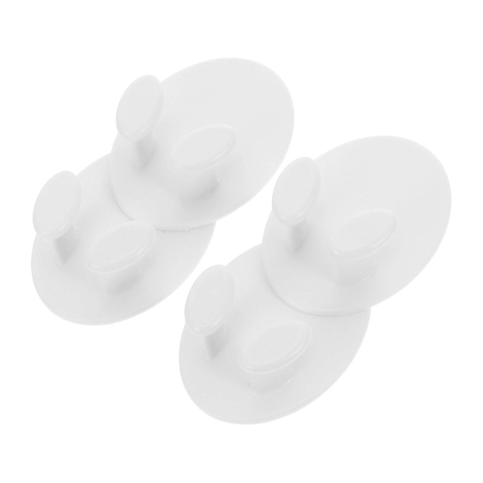 Adhesive Plug Organizer Oval Socket Hook for Plug Holding 4Pcs White