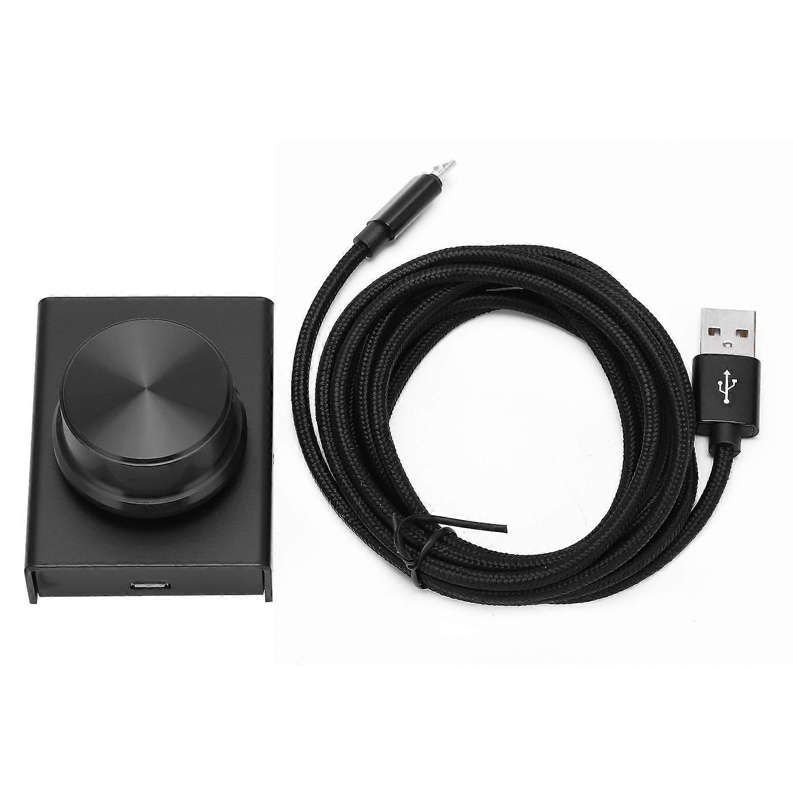 USB Volume Control Knob Metal Remote Controller Audio Adjuster Accessory for Win 10