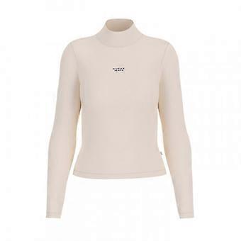 Guess Womens/Ladies Text Logo Ribbed Slim Turtleneck