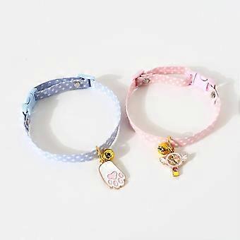 Cat Collar with Pendant, Safety Adjustable Cat Collars Set L Size