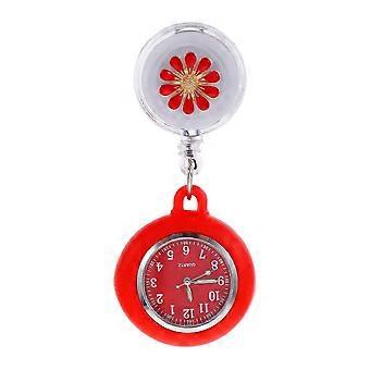 Nurse Watch Clip For Medical Staff 1Pack Red Round Practical Timekeeping