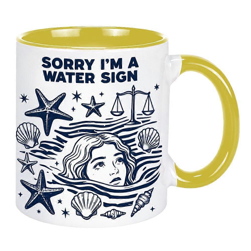 Aquarius Zodiac Ceramic Mug Colorful Design Comfortable Grip Gift