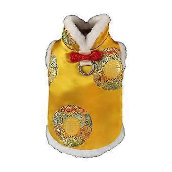 Pet Thickened Cloaks Chinese New Years Dog Clothes Winter Warmth Costume for New Years Celebration S