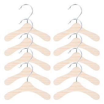 Simple Pet Clothes Rack for Storage 10Pcs Wooden Silver Hangers