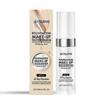 Jaysuing Warm Change Liquid Foundation, Moisturizing Natural Concealer Long Lasting Moisture Without Dehydrating Makeup Bright Warm Change Liquid Foun