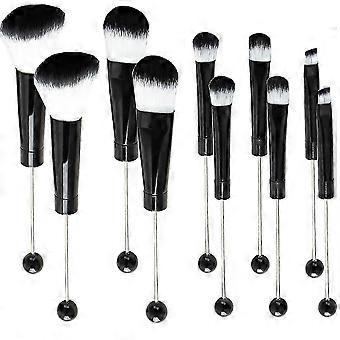 10 Pieces Beadable Makeup Brushes Diy Makeup Comestic Brushes Beaded Brushes Kit compatible with DIY Beaded Eyeshadow Brush