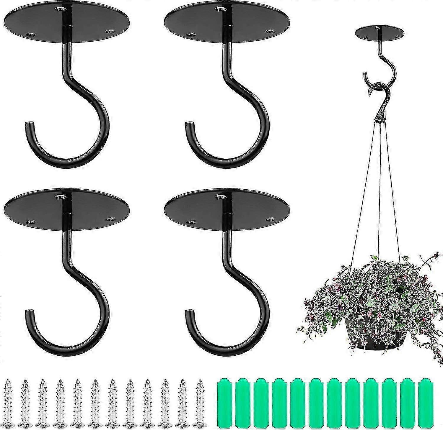 4 Pieces Wall Mounted Ceiling Hooks With Screws Compatible with Hanging Wind Chime