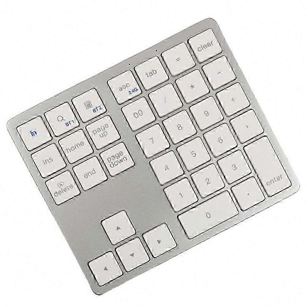 Ultra-Thin Wireless Numeric Keypad, 2.4G Bluetooth Rechargeable Numpad with USB, Compatible with iOS, Android, Windows