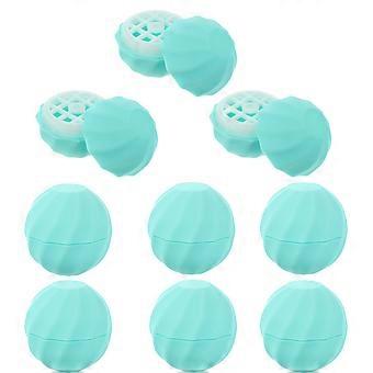 Blue Lip Balm Sphere Container for Storage 10Pcs Refillable Lip Balm Boxes